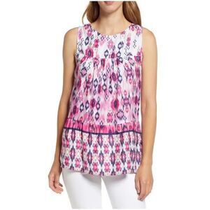 Beachlunchlounge Kaylee Sleeveless Peplum Top in Cactus Rose Size S NWT
